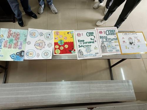 Students Creating Cyber Safety Posters – State School of Sports Jalandhar