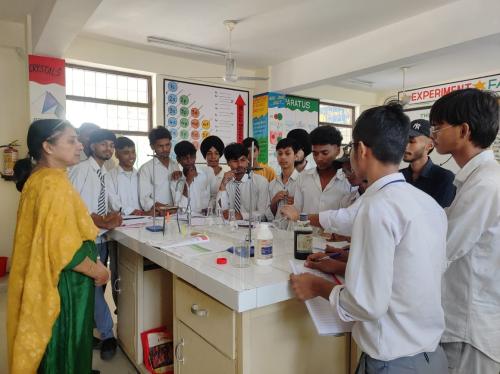 Students Conducting Chemistry Practical - State School of Sports Jalandhar